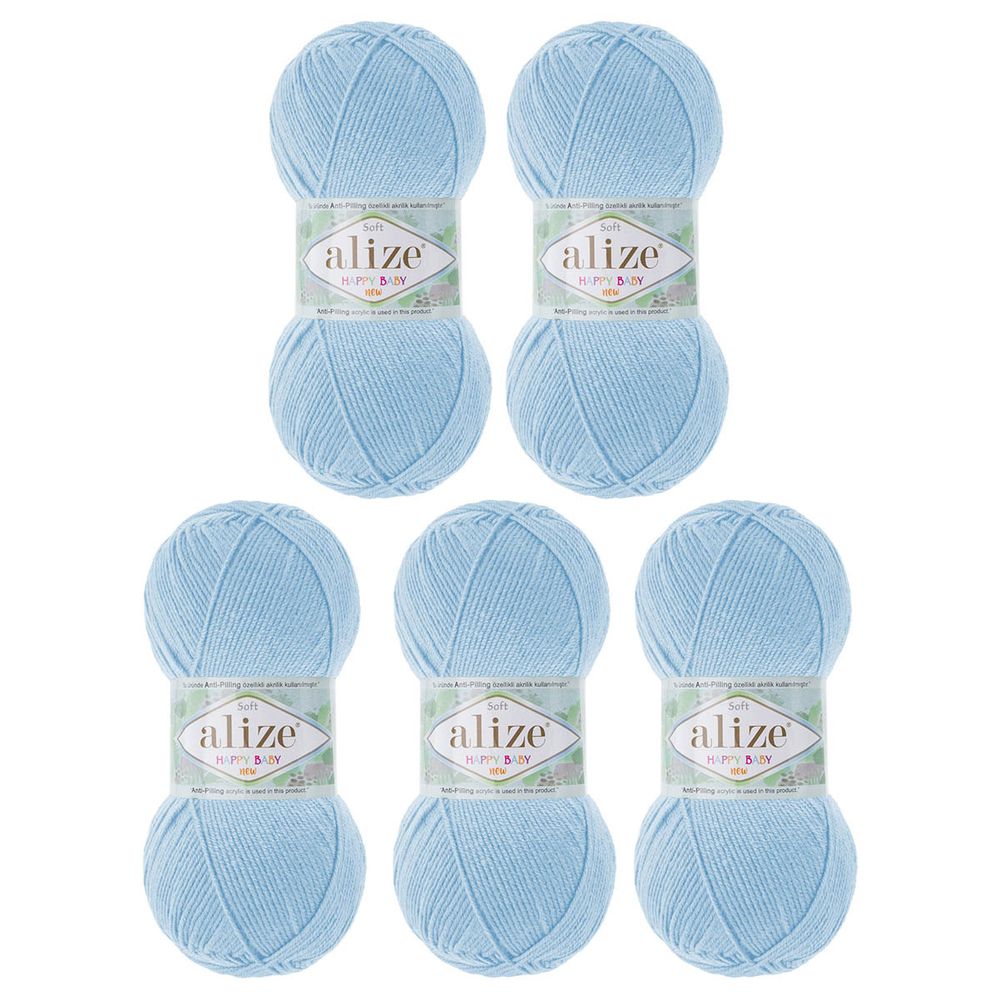 Пряжа Alize (Ализе) Happy Baby New / уп.5 мот. по 100 г, 320м, 183 голубой