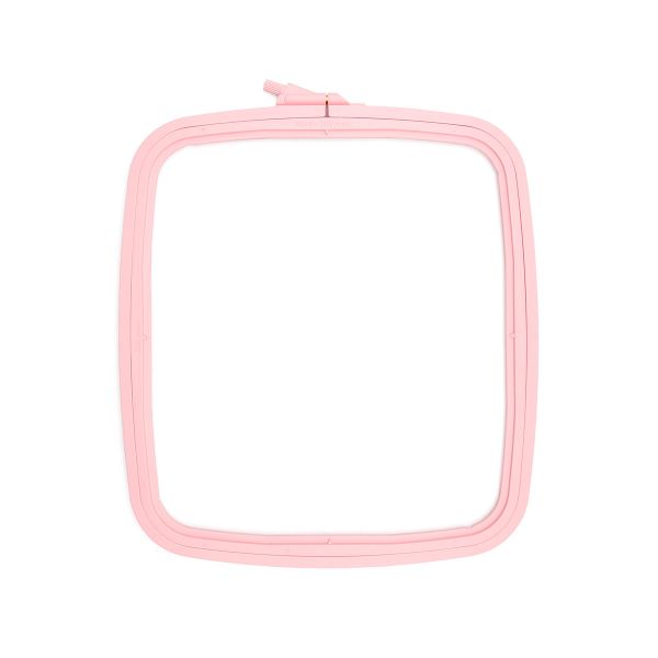 Пяльца пластиковые квадратные с винтом 25х28см, цветные, Nurge Hobby (розовый), 170-14