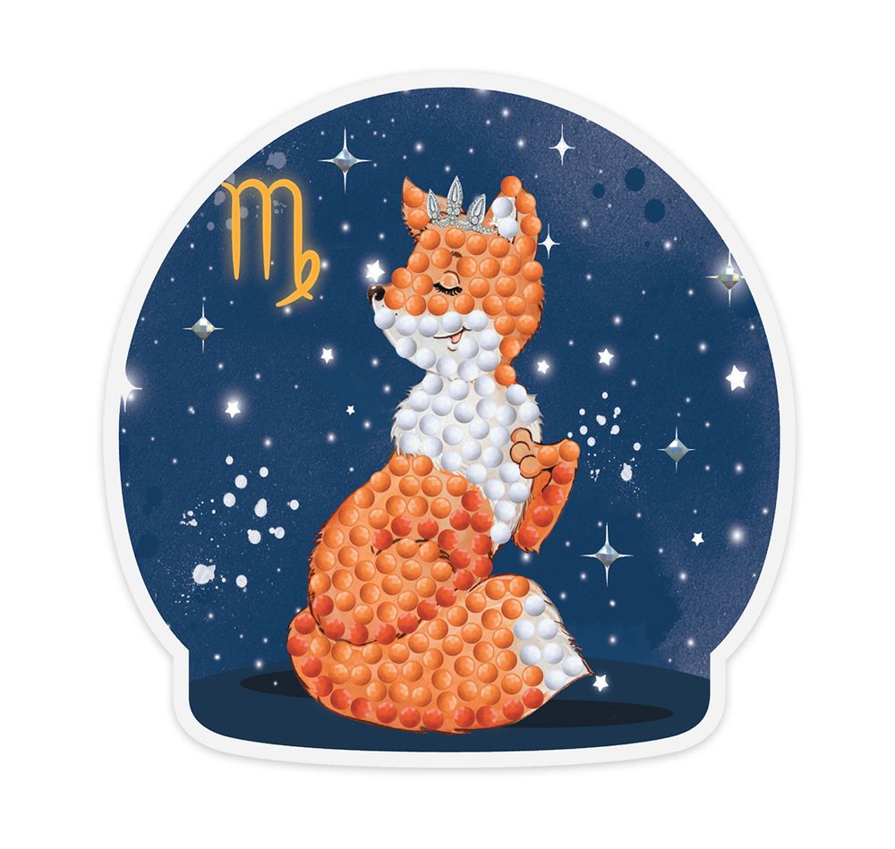 Алмазная (кристальная) мозаика Фрея, магнит Знаки зодиака. Дева, 9х9 см