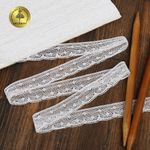 Кружево вязаное (тесьма) 25 мм / 10 метров, D1001, тонкая нить, цв.01 белый, Kruzhevo