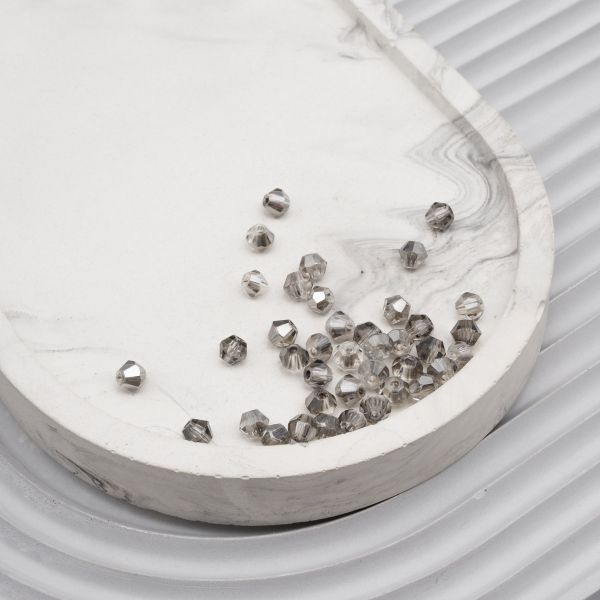 Бусины стекло 4х4 мм, 40 шт., Astra&Craft, 851 серый, Z-439