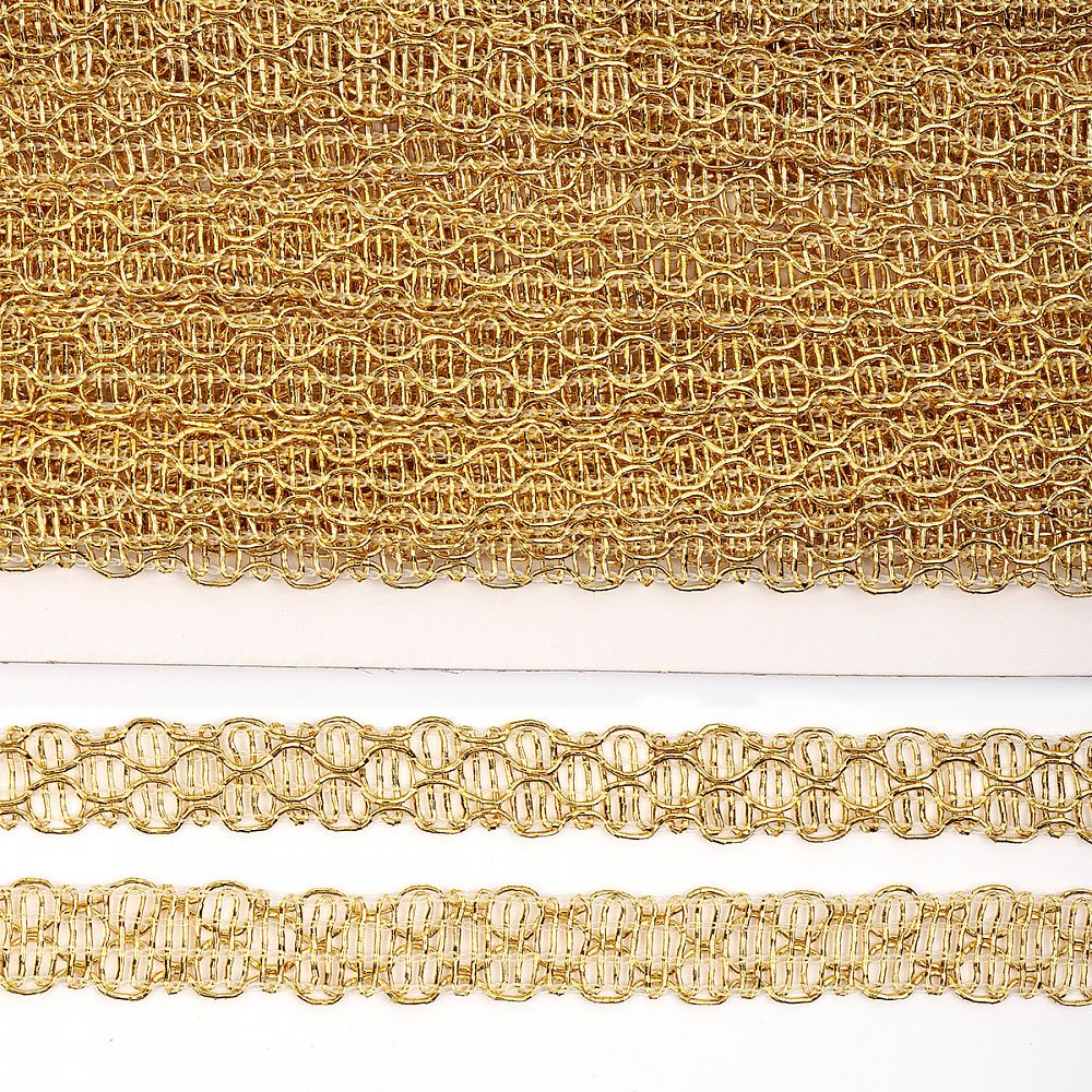 Тесьма отделочная 12 мм / 13.71 метров, TBY 916 цв.золото