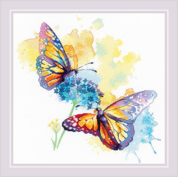 Набор для вышивания нитками Риолис, Красочный полет, 30х30 см