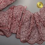 Кружево бельевое эластичное 225 мм / 25 м, 40992 цв.бордо+св.розовый, Kruzhevo