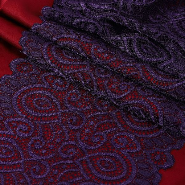 Кружево бельевое эластичное 180 мм / 25 метров, TBY.L1351, цв.L2817 фиолетовый, Kruzhevo