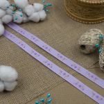 Лента репсовая (в рубчик) Веточки, 15 мм, 3м, сиреневый