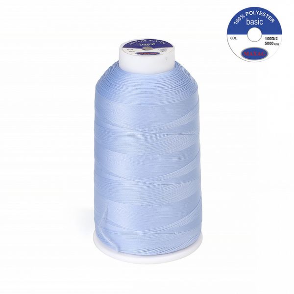 Нитки эластичные текстурированные Max 100D/2, 5000 м, 659 голубой, 1 катушка