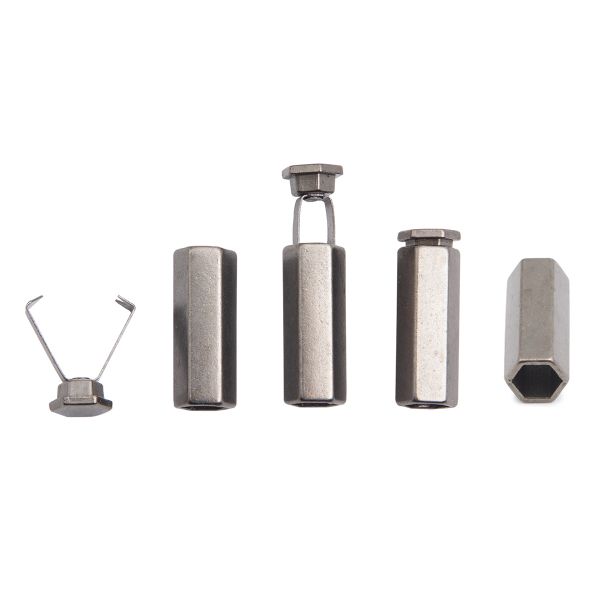 Наконечник для шнура металл шестигранный 20х7 мм, металл, чер.никель, 6660-0100, 20 шт