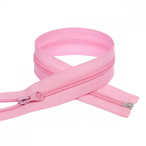 Молния спираль (витая) Т5 (5 мм) 1 зам., разъем., 65 см, F134 св.розовый, 10 шт, Mzip