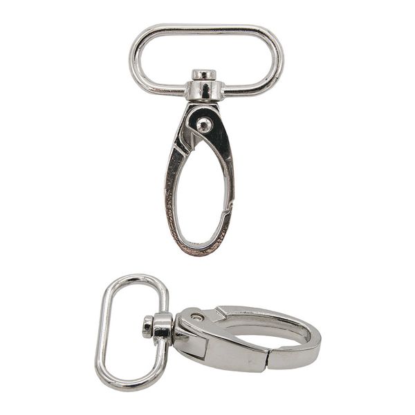 Карабин металл 25.0 мм (48х32 мм), цв.никель, 20 шт