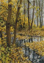 Набор для вышивания нитками Panna, Пейзаж в осенних тонах, 30х42 см