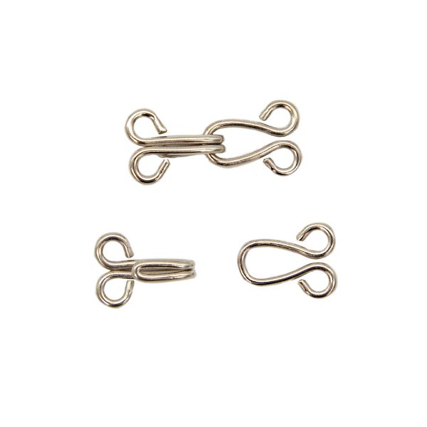 Крючки пришивные 18 мм, никель, упак. 8 компл, Hobby&Pro, 5 упак