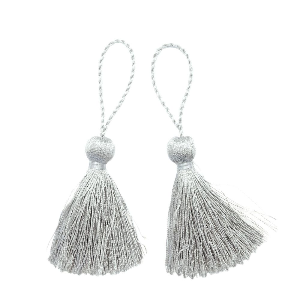 Кисти шторные 70.0 мм, вискоза, цв.230 серебро, 5 шт