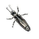 Брошь декоративная 48х30 мм, col.b зеленый с серебром /TOS/