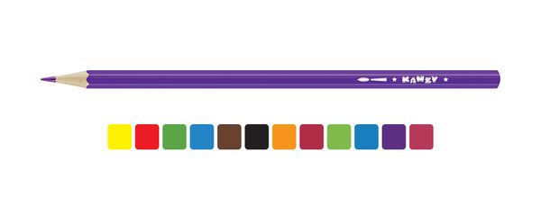 Карандаш акварельный в наборе заточенный 8х12 цв, Kanzy WCP-1012