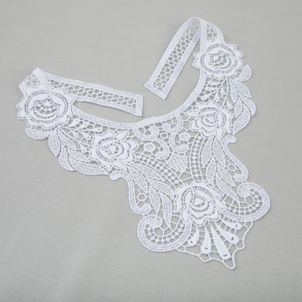 Пришивная кружевная вставка 270 мм, гипюр, 10 шт, Турция, белый, Gamma GIC-35-01