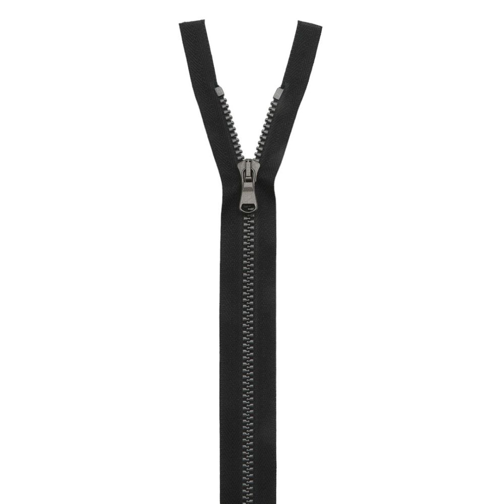 Молния трактор Arta Т6 (6 мм) 1 зам., н/раз., 18 см, (2075) NOIR 077 черный/997 старое серебро, 10 шт