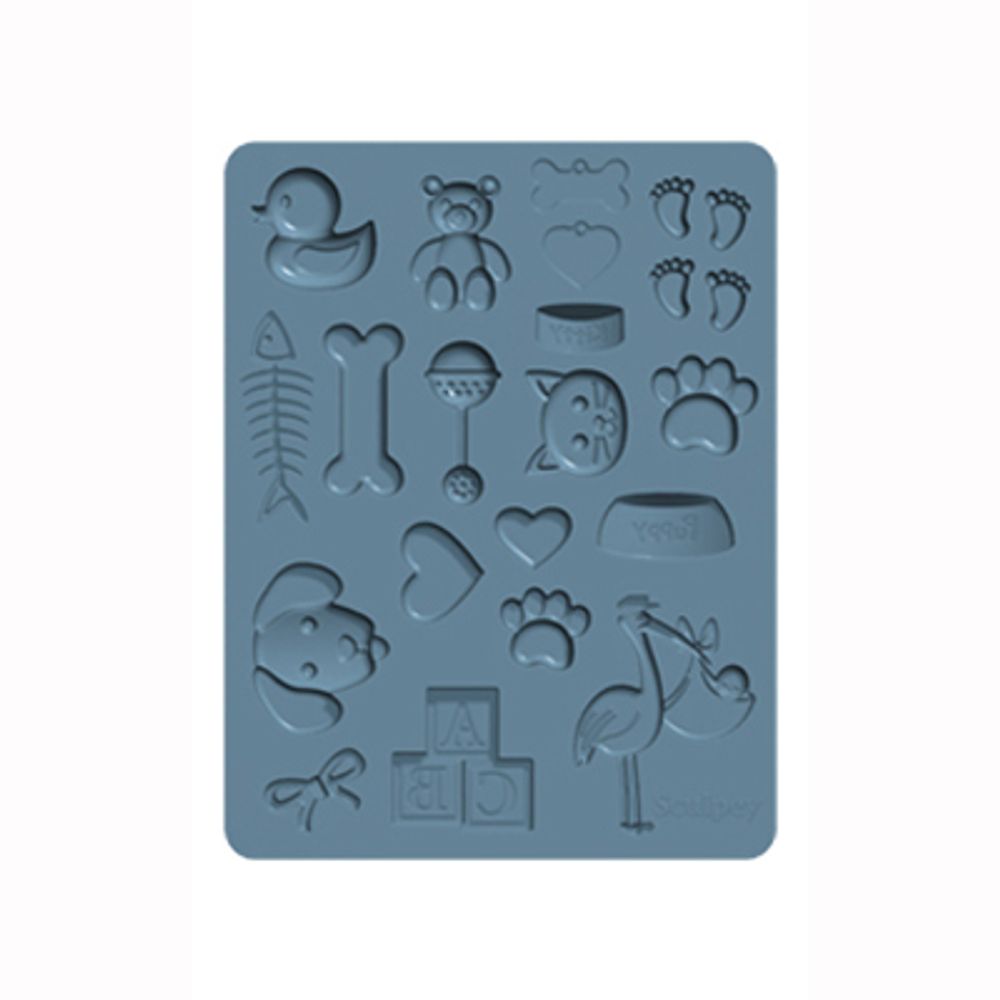 Форма силиконовая для слепков Sculpey Silicone Bakeable Mold, 65 Pet/Baby, Sculpey APM