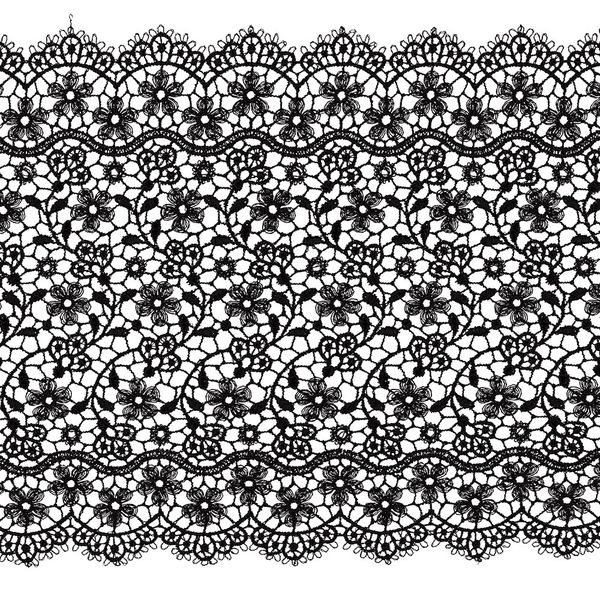 Кружево гипюр (плетёное) широкое 150 мм / 10 м, черный, Gamma GGM-15001