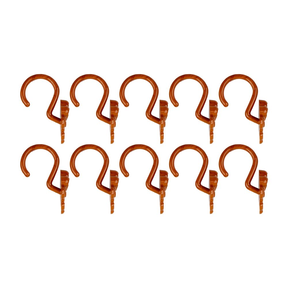 Крючки шторные для карниза навесные ⌀6 мм, 10 шт, 04 под дерево, Sofi H20