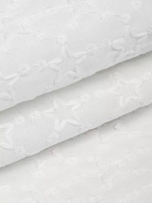 Ткань шитьё (прошва) 100 г/м², 150 см / 2 метра, TBY.Emb.8228.1.2, цв.01 белый