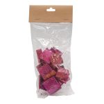 Декоративные элементы из коры дерева "Квадратики", 3см, 30 шт/уп, розовый