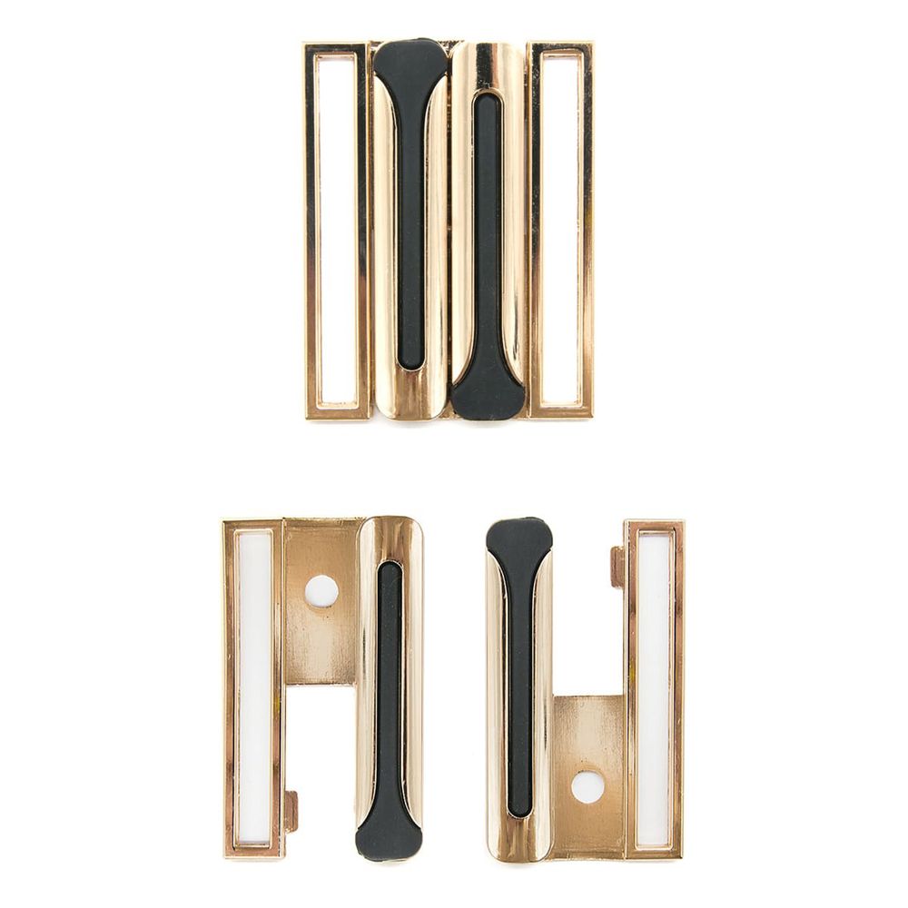 Пряжка ременная металл 50 мм (золото+черный), 4 шт