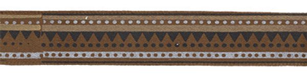 Лента атласная с рисунком 12.0 мм / 22.8±1 метра, D5/098 орнамент/коричневый, Gamma ALP-123