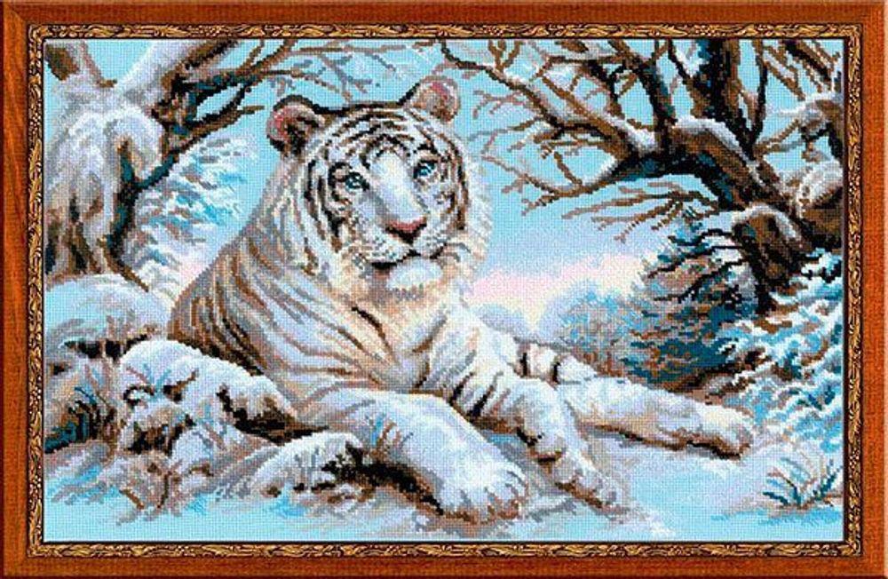 Набор для вышивания нитками Риолис, Бенгальский тигр 60х40 см