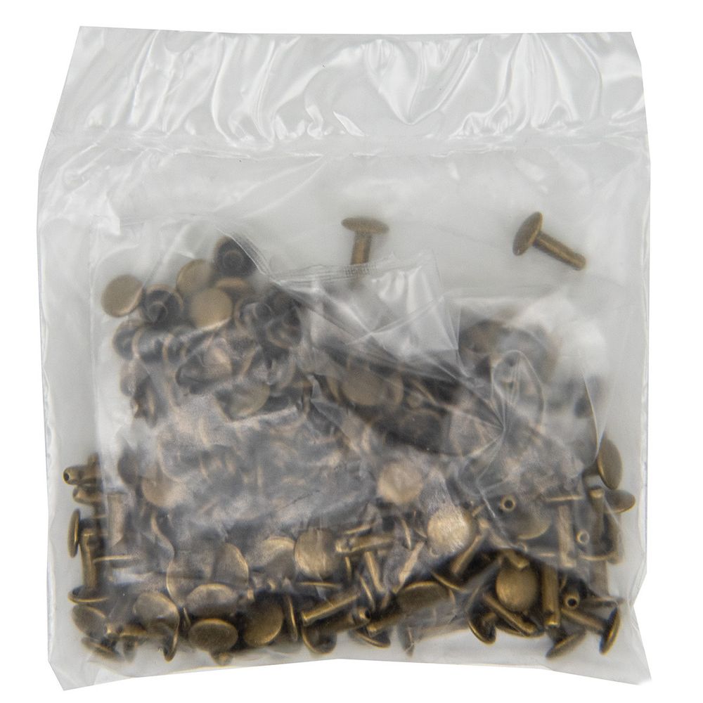 Хольнитены сумочные ⌀7 мм, h=9 мм, двухсторонние, BIG, латунь, 100 шт