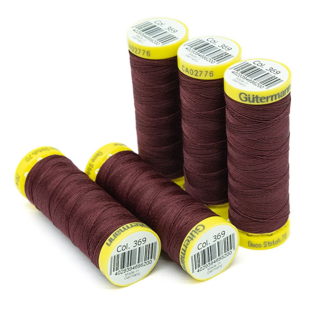 Нитки отделочные Gutermann Deco Stitch 70, 70м, 369 винный, 5 катушек