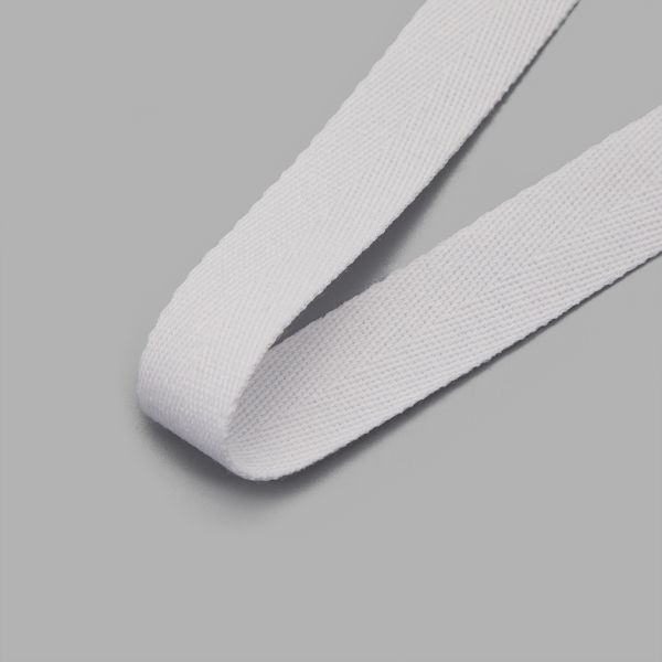 Тесьма (лента) киперная п/э+виск. 22 мм / 50 метров, 07-1019 (01 белый)