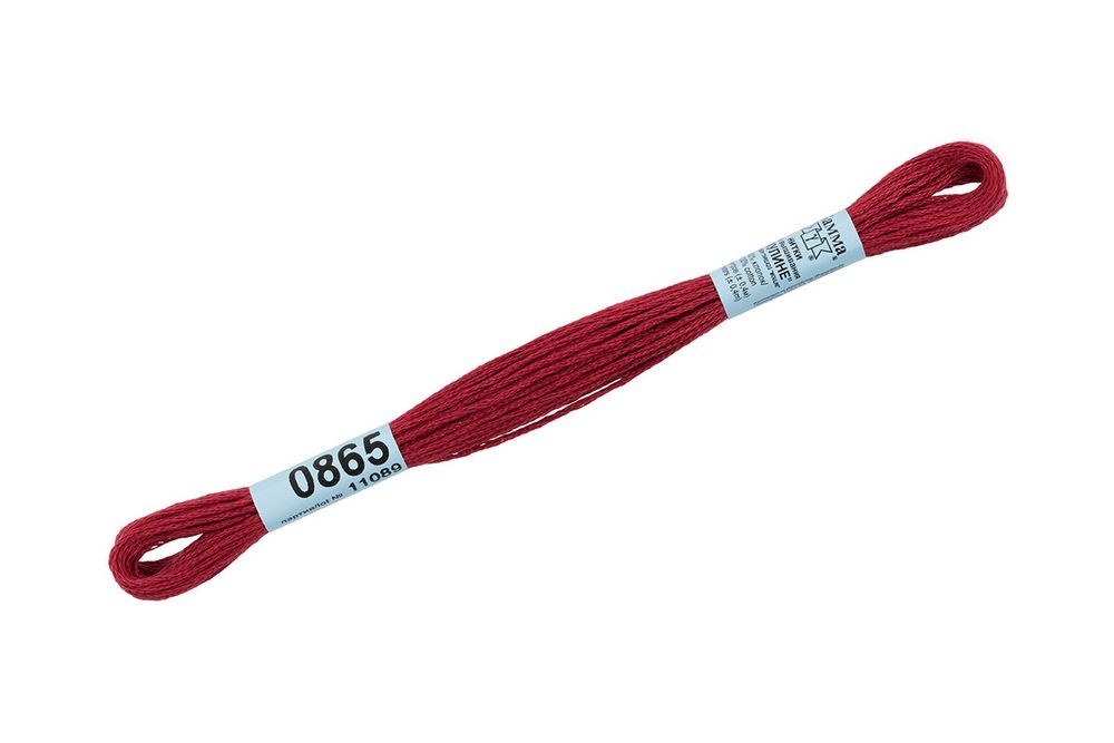 Мулине Gamma 100% хлопок, цв.0865 св.бордовый, 24 мотка по 8 метров