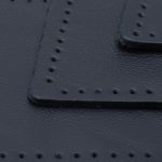 Набор заплаток пришивных из кожи, ромб 4х5,6см, 6х8,4см, 8х11,2см, с перфорацией, 3 шт (05 темно-синий), 9405