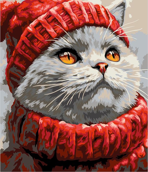 Картина по номерам Фрея PNB/PM-340, Зимний котик, 40х30 см