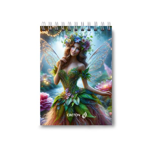Блокнот на гребне A6 80 л., 4 шт, клетка, Волшебные крылья 01204, Светоч Б116