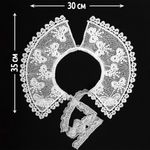 Пришивной кружевной воротник 30х35 см, матовая нить, TBY.13/189, белый, 10 шт