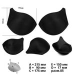 Бельевые чашечки для бюстгальтера PUSH-UP с уст., (10.85.03), разм.85, 04-черный, 10 пар