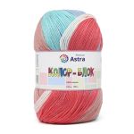 Пряжа Astra Premium (Астра Премиум) Колор-блок (Color-block) / уп.2 мот. по 143 г, 500м, 03 длинно-секционный