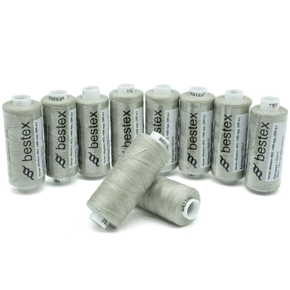 Нитки швейные бытовые Bestex 40/2, 365 м (400 ярд) / 10 кат., 182 речной жемчуг