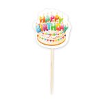 Шпажки для канапе 12 шт, 04-Торт Happy Birthday, Boomzee KMZ-08
