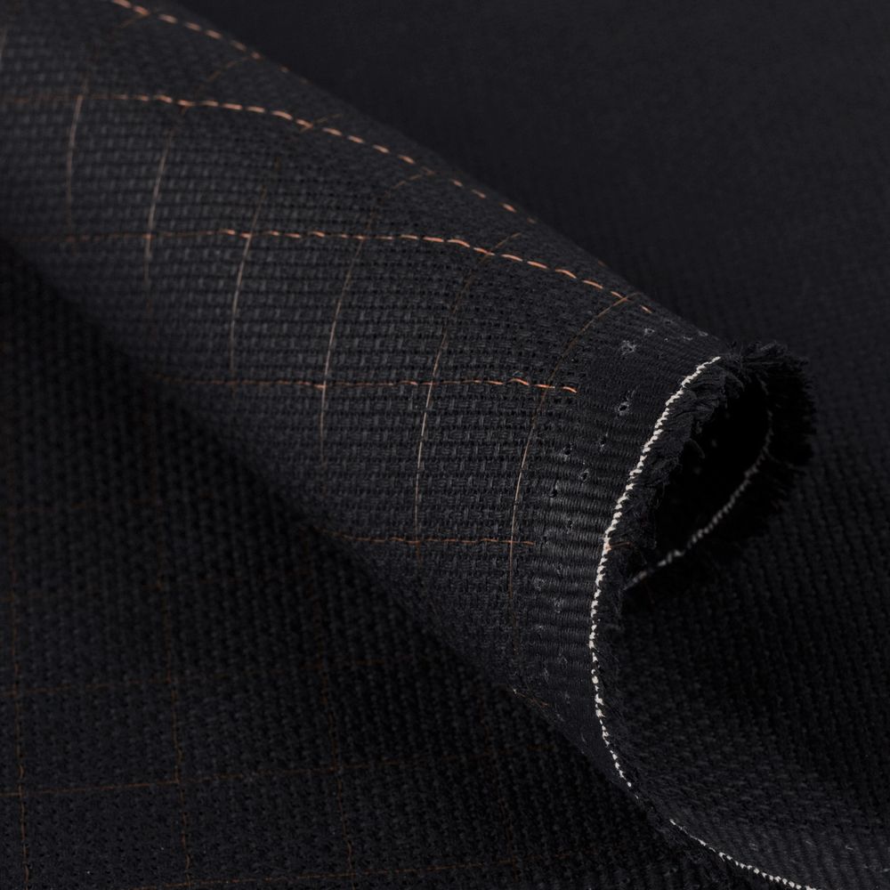 Канва Aida 14 ct, 30х40±2 см, черный в клетку, Gamma