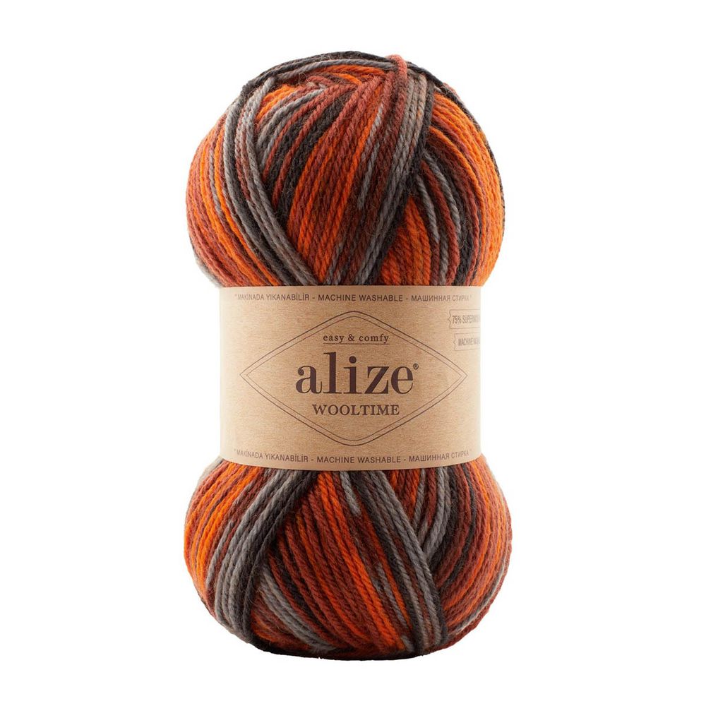 Пряжа Alize (Ализе) Wooltime / уп.5 мот. по 100 г, 200 м, 11014 секционный