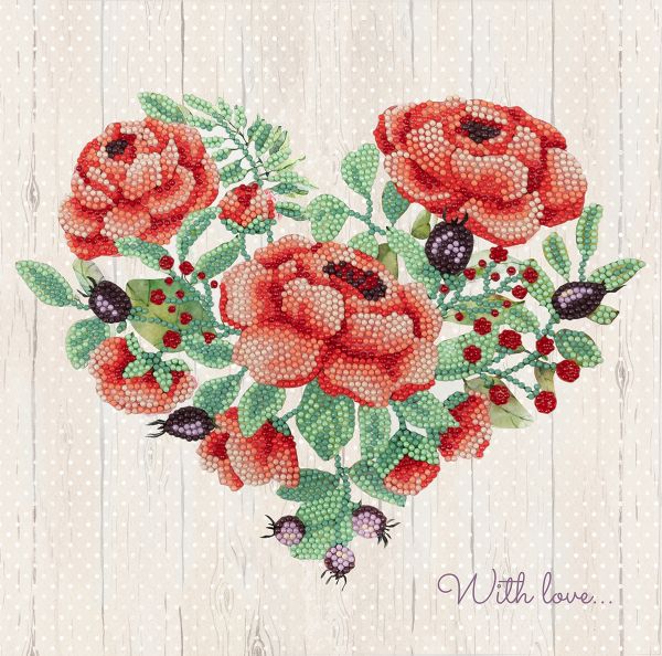 Алмазная (кристальная) мозаика Фрея, постер Цветущее сердце, 30х30 см