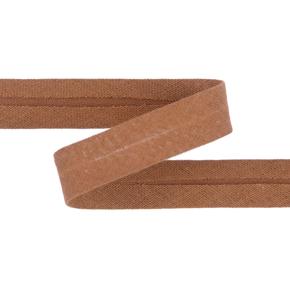 Косая бейка хлопковая 15 мм / 5 шт по 5.4 метра, №181 коричневый, Gamma GK-15C