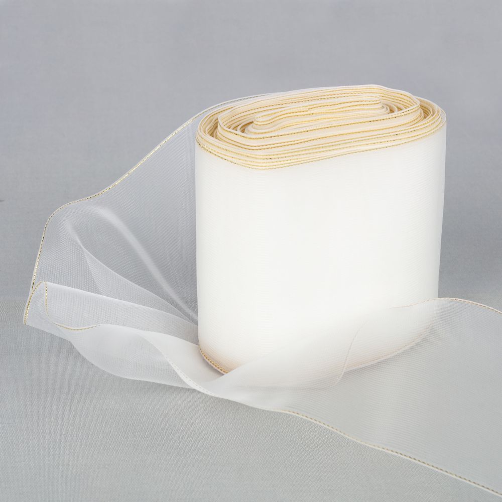 Лента капроновая (органза) 80.0 мм / 25±1 метров, белый, Gamma С 3651