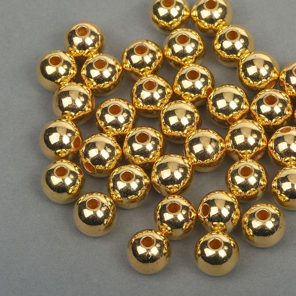 Бусины пластик ⌀12 мм, цв.золотой уп.50 г, Magic4Hobby
