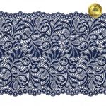Кружево бельевое эластичное 180 мм / 3 метра, TBY 8012, цв.S919 синий сапфир