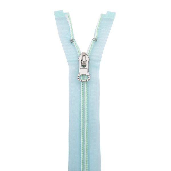 Молния спираль (витая) Т5 (5 мм) 1 зам., разъем., 60 см, прозрачная, металл. слайд., 5 шт