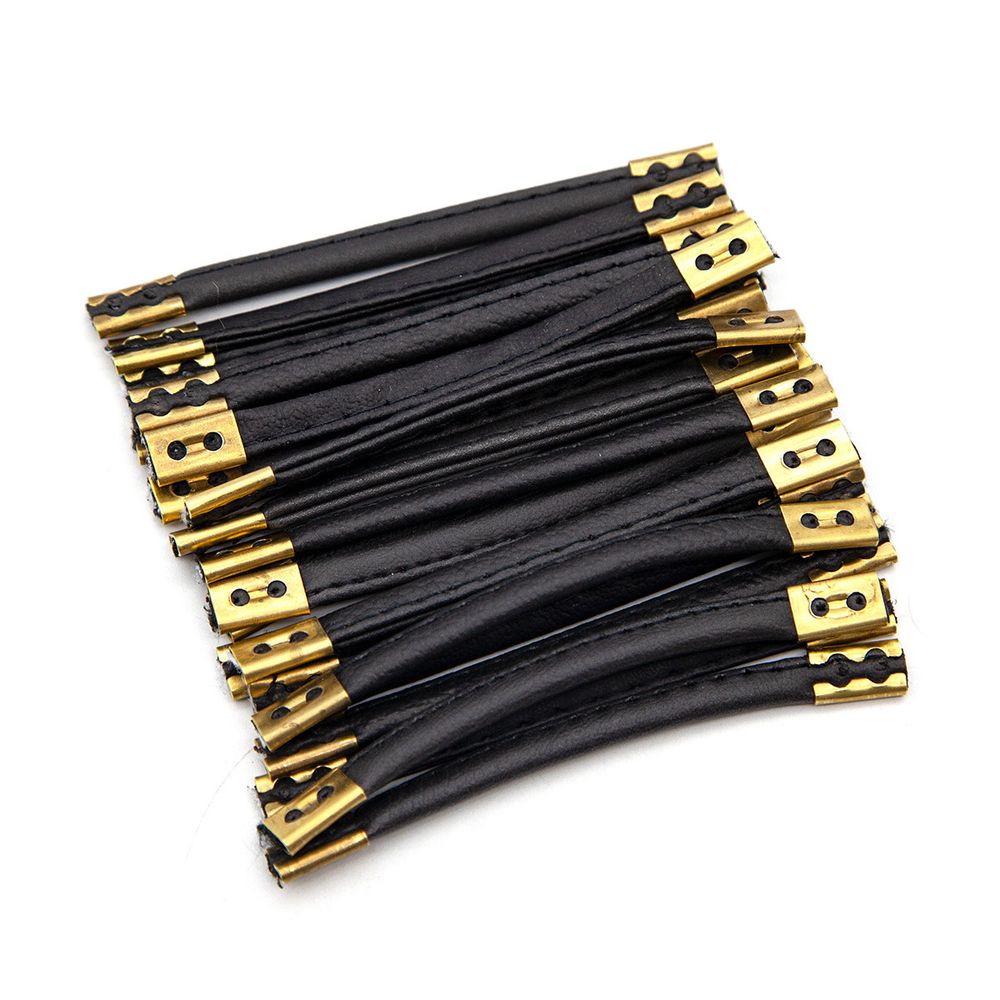 Вешалка для одежды 90х6 мм, из искусственной кожи, черный, упак. 20 шт